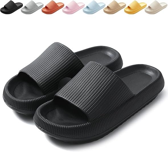 Chaussons Antidérapants pour Femme Pantoufles de Douche Très Léger Semelle Épaisse Amorti Soft Tongs Sandales- pour Maison, Jardin, Salle de Bain, Piscine, Plage