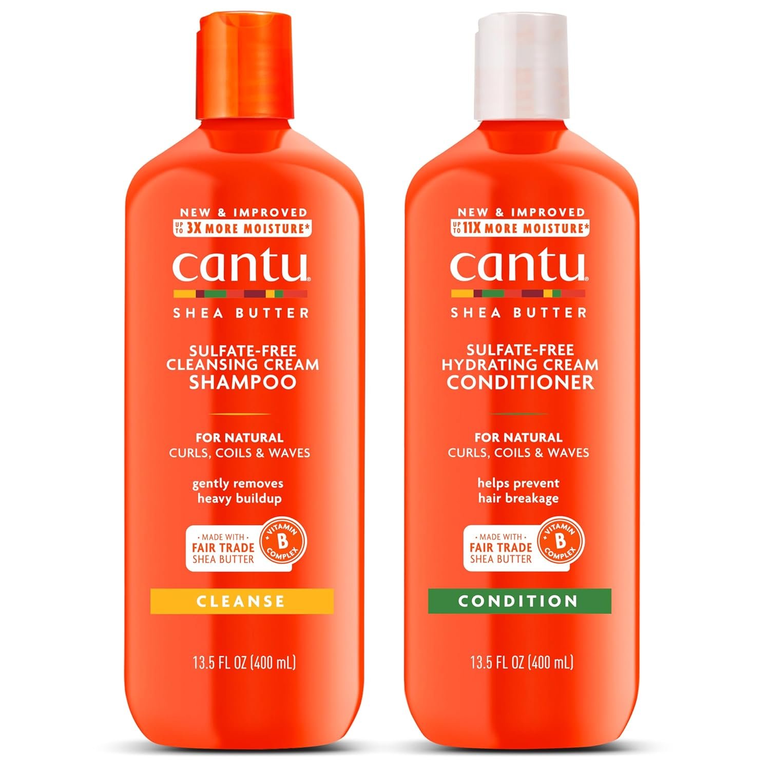 Shampooing & après-shampoing Cantu avec beurre de karité pour cheveux naturels, 13,5 fl oz