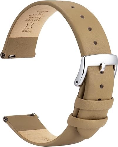 Bracelet de Montre en Cuir Libération Rapide 12mm 14mm 16mm 18mm 20mm 22mm, Ultra Doux Bande Bracelet Montre de Remplacement en Cuir de Veau pour Femme et Homme