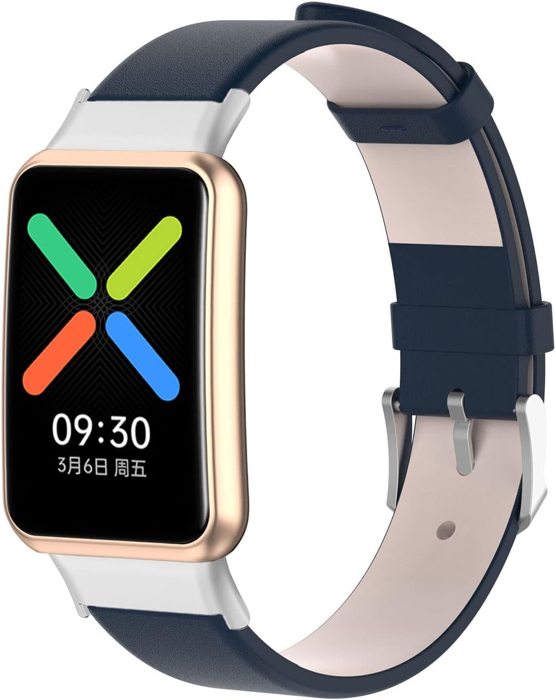 Bracelet Compatible avec Oppo Watch Free, Femme & Homme Cuir Bracelets de Remplacement Straps Watchband de Sport Strap pour Oppo Watch Free Smartwatch Accessoires (Bleu)