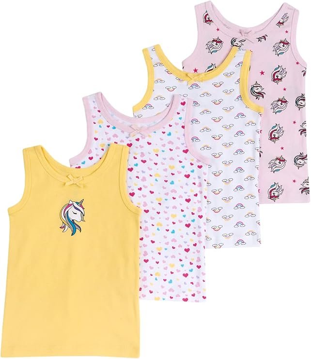 Débardeurs Enfant Fille en Pur Coton Lot de 4