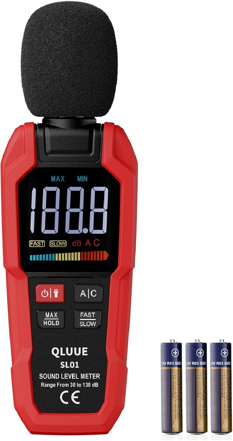 Sonomètre numérique portable de 30 dB à 130 dB, écran LCD pondéré A/C, peut être utilisé à la maison, à l'usine et sur la route