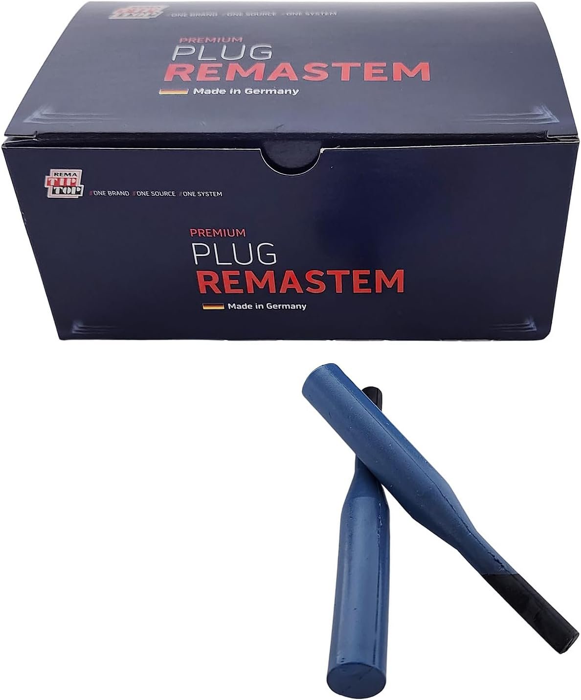 Rema Tip Top RS-10 Rema Stem Inserts for Flat Tire Repair. Pre-Cured, Self-Vulcanizing Inserts for Tire Injuries Up to 10 mm in Diameter. Box of 20 Flat Tire Nail Hole Repair Units.