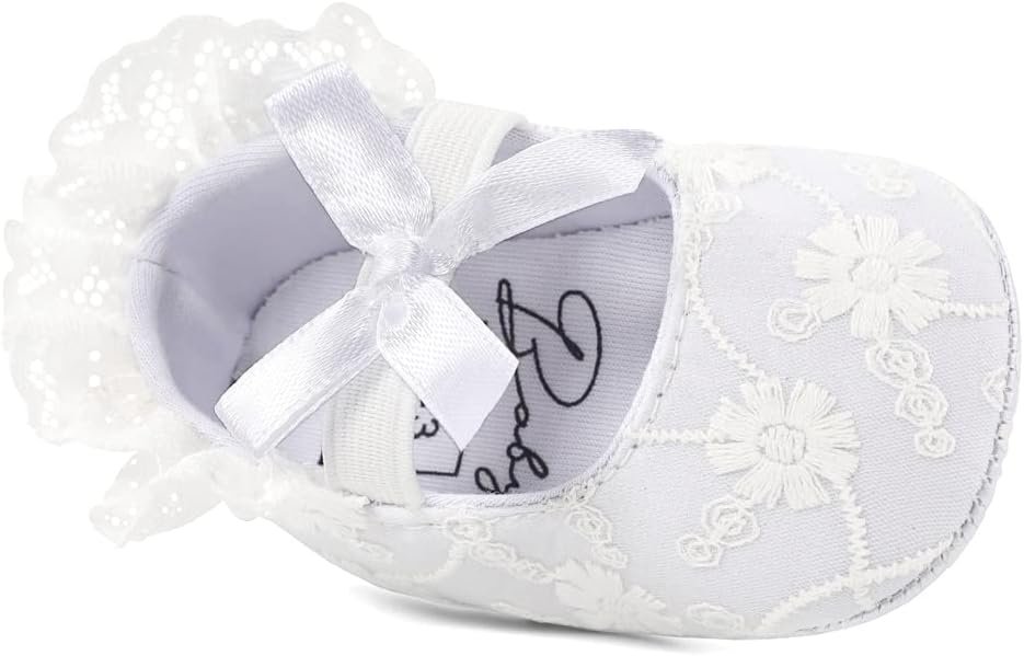 Chaussures Premier Pas Bébé Fille Chaussures de Baptême Bowknot Princesse Douce Antidérapante