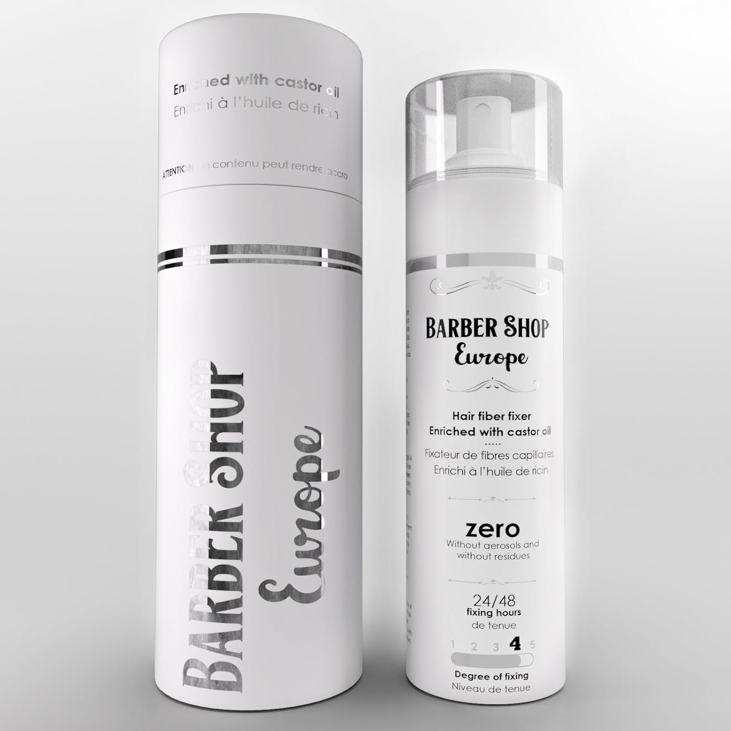 Spray Fixateur Fibre Capillaire Enrichi en Huile de Ricin – Sans Gaz, Laque Cheveux Femme Homme – Effet Brillance Cheveux Naturel, Compatible Poudre Densifiante Cheveux Fins ou Clairsemés