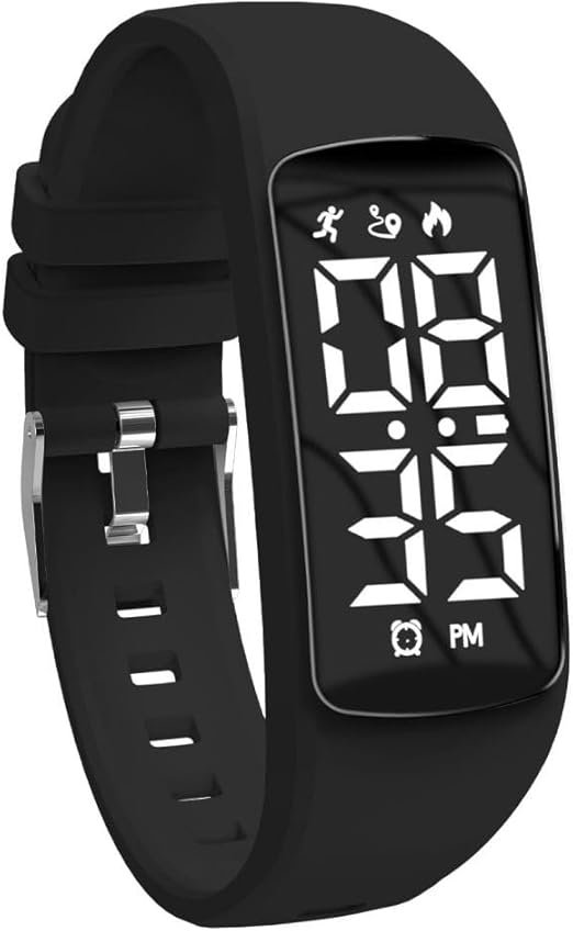 Montre Digitale Enfant avec Chronomètre,Alarme, Date,Distance,Podomètres Marche Non Connecté-Montres Sport pour Fille Garcon avec Bracelet en Silicone