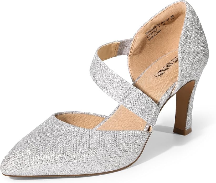 Escarpins Femme Confortable Chaussure à Talon avec Bride Asymétrique Escarpin