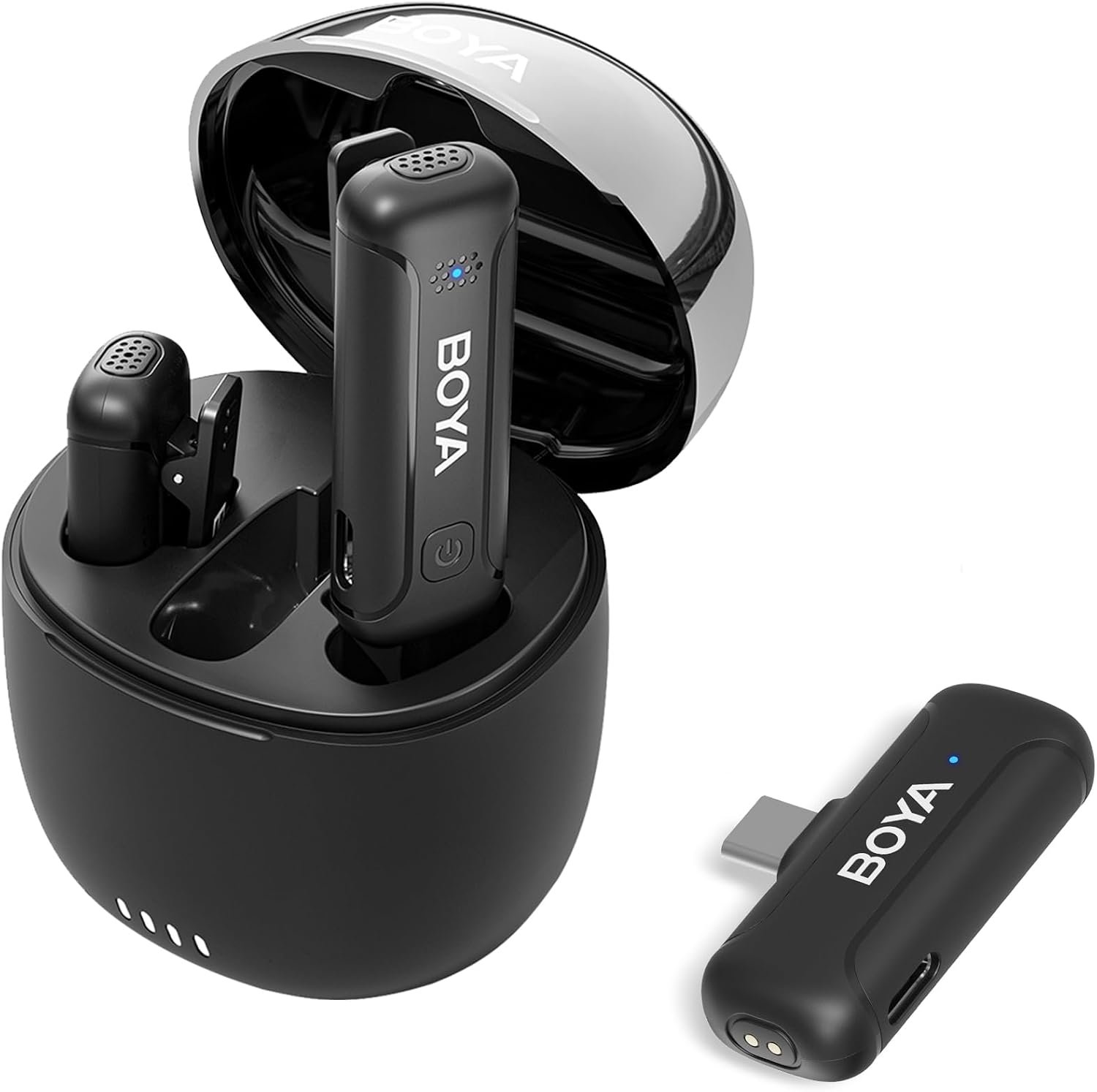 Micro Cravate sans Fil pour Android, Microphone USB-C Antibruit avec Étui de Chargement et Transmission 100m pour Smartphone/Ordinateur Portable Android-BY-WM3T-U2