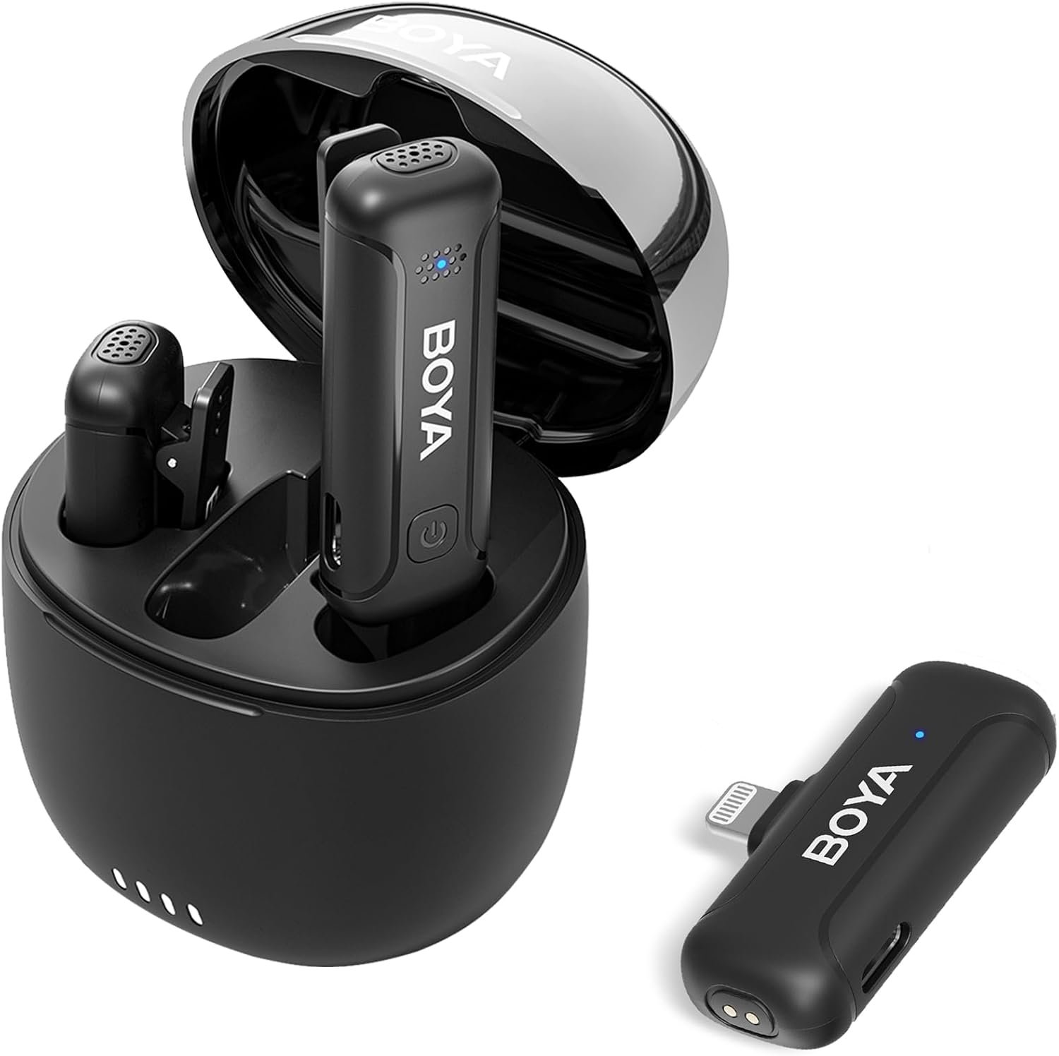 Micro Cravate sans Fil, Microphone pour Enregistrement VidéO avec RéDuction du Bruit Et Transmission 100 Fur iOS Lightning Devices,BYWM3T-D2