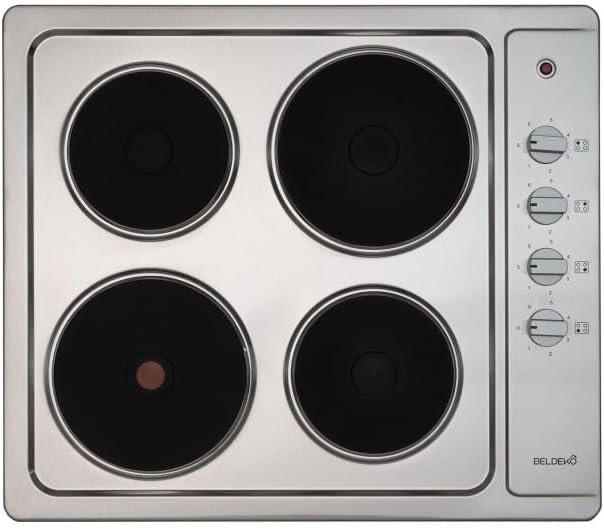 Plaque de Cuisson Électrique Inox 4 Feux 5500 W