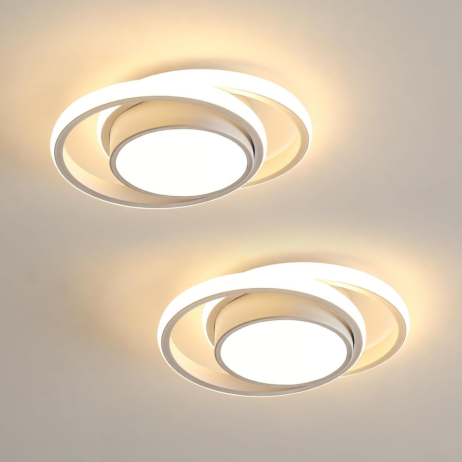 Plafonnier LED, Moderne Luminaire Plafonnier pour Couloir Coucher Salle de Bains Cuisine Salon, Lumière Naturelle 4500K, Diamètre 27cm