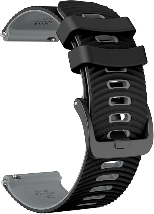 Bracelets 22MM Compatible avec Garmin Vivoactive 4/Forerunner 255/Forerunner 265,22MM Silicone Sport Remplacement Bracelets pour Garmin Venu 2/Galaxy Watch 46mm/Galaxy Watch 3 45mm