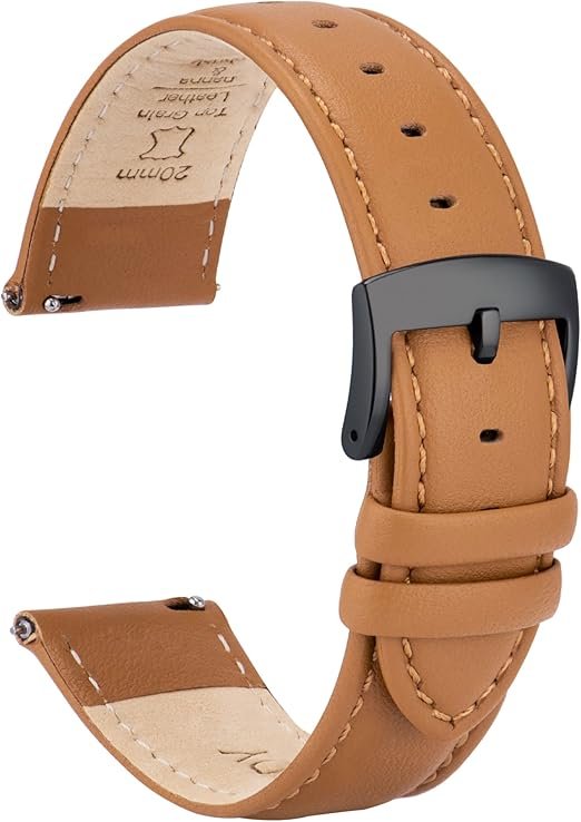 Bracelet de Montre en Cuir Libération Rapide 22mm 21mm 20mm 18mm 16mm, Qualité Bande Bracelet Montre en Cuir Véritable Remplacement pour Femme Homme, Montre & Montre Connectée