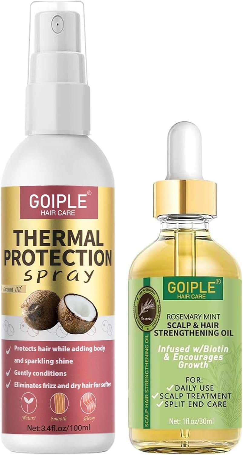 Spray Protecteur Thermique Pour Cheveux - Produit Protecteur Thermique Pour Cheveux - Spray Protecteur Thermique Pour Cheveux à La Noix De Coco - Huile De Romarin Biologique