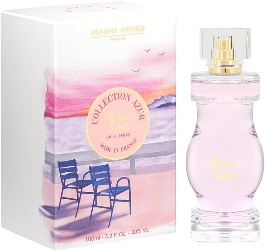 Eau de Parfum Femme French Way Of Life - Collection Azur - Riviera Sunset - Floral & Fruité - Musc & Santal - Fabriqué en France à Grasse - Cadeau femme - 100 ml
