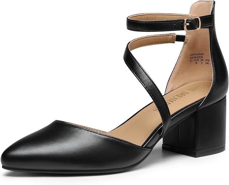 Escarpins Femmes Chaussures à Talons Elégantes pour Femmes Bout Fermé Escarpin Antidérapante Ajustement réglable