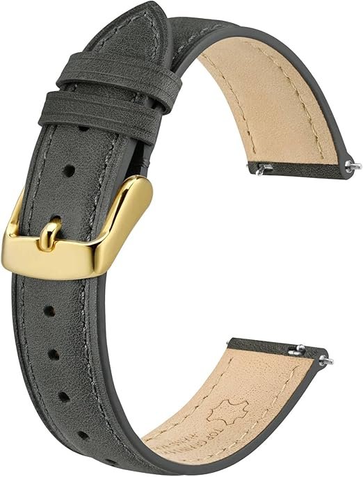 Bracelets de Montre en Cuir Élégant, Dégagement Rapide, Bracelet de Montre pour Femmes et Hommes, Compatibles avec les Cornes de Montre de 12mm 14mm 15mm 16mm 18mm 20mm