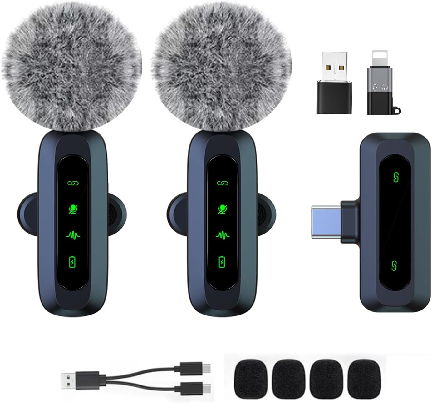 Mini Micro Cravate sans Fil pour Android/iPhone/Ordinateur Portable/iOS – Microphone à Revers à réduction du Bruit pour Enregistrement, Micro à Clipser, vidéo, Tiktok, Youtube, Vlog