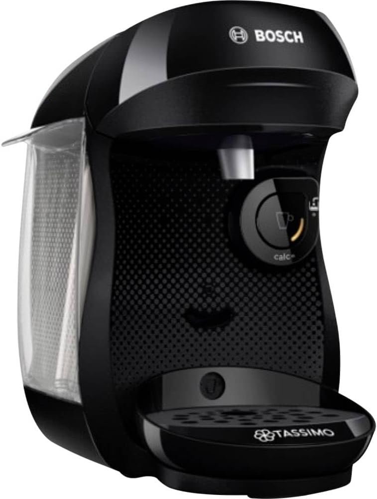 Bosch Machine à café multi-boissons Tassimo Happy friendly, TAS102E, plus de 70 boissons chaudes, OneTouch, cafétière à dosettes, Intellibrew, noir