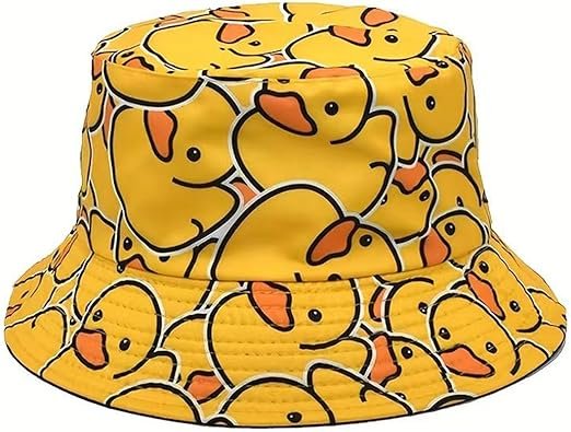 Unisexe Chapeau de Seau Coton Chapeau de Pêche Chapeau De Soleil, Petit Canard Jaune, 1 pièce