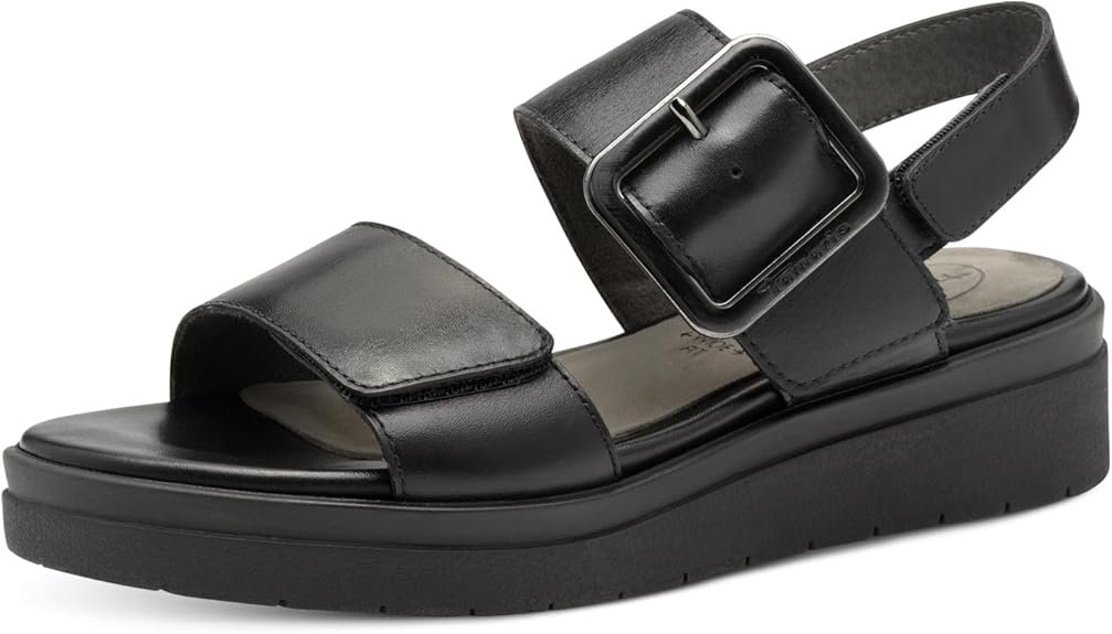 Comfort Women’s Flat Leather Sandals with Buckle