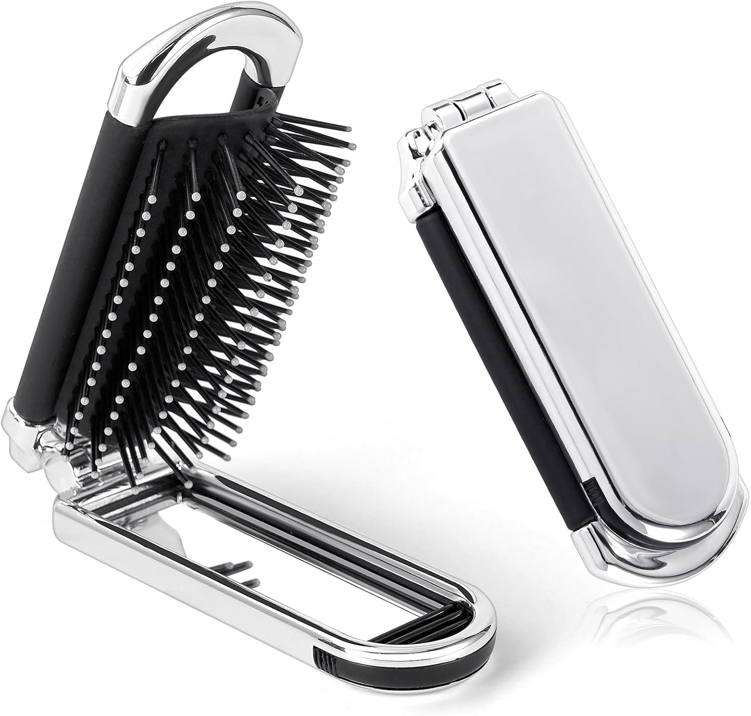 Brosse à Cheveux de Voyage avec Miroir Pliable, 1PcsTaille de Poche - Mini Brosse de Voyage pour Voyage Rencontres Salle De Sport Facile À Transporter Dans Un Sac pour Femme