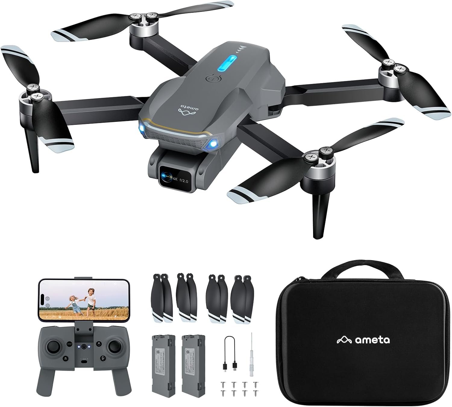 S20 Lite Drone avec Camera 4K UHD pour Adulte et Enfant Debutant | Moteur Sans Balais, FPV, Mini, Vol de 36min, Maintien D'altitude,  pour Hommes et Garcon, Moins de 250g