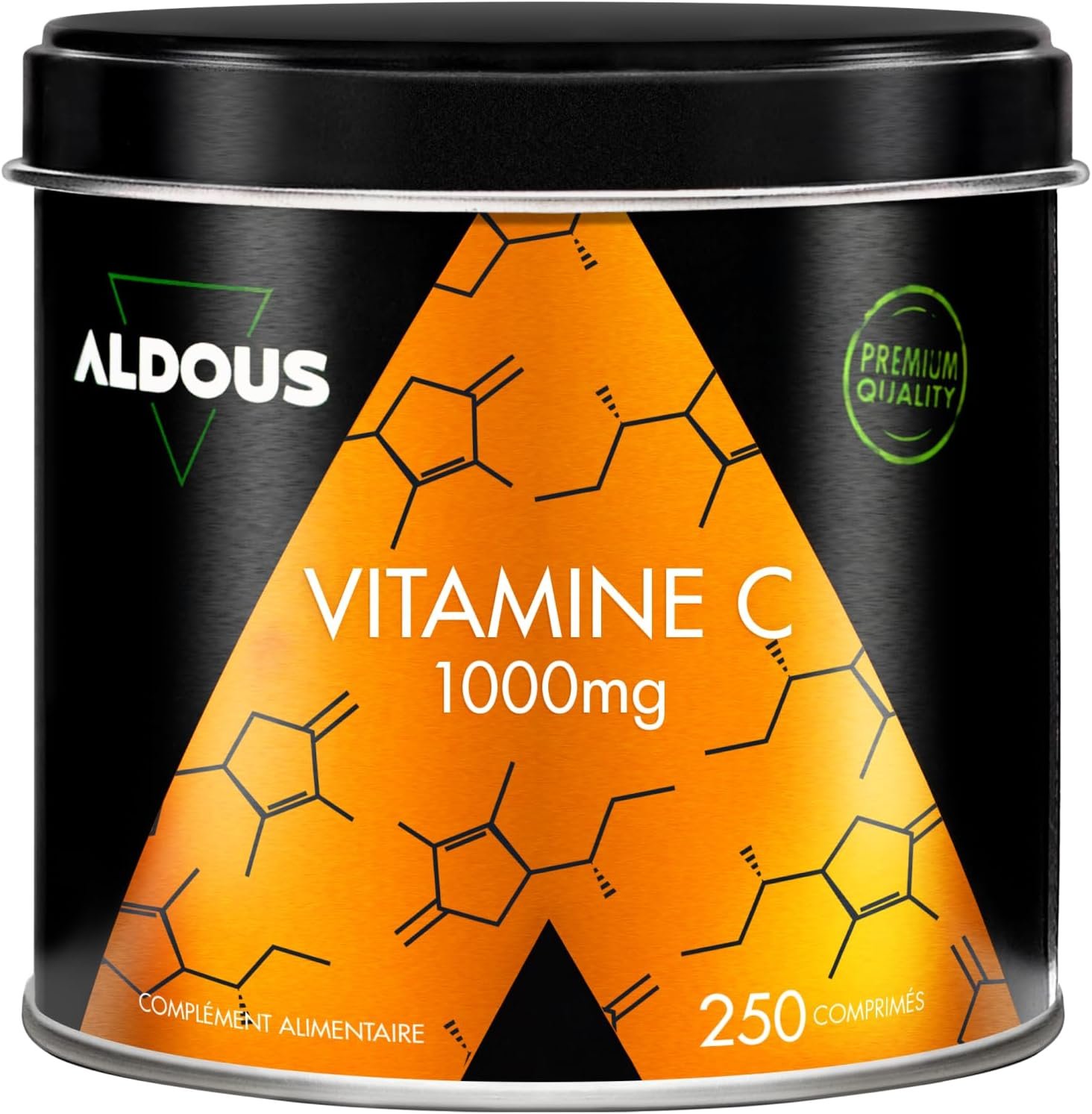 Vitamine C 1000 mg - Approvisionnement pour +8 mois - 1 comprimé par jour - Vitamine pour la Fatigue, le Système Immunitaire et les Défenses - 1000 mg - 250 Comprimés - Vitamine C pure