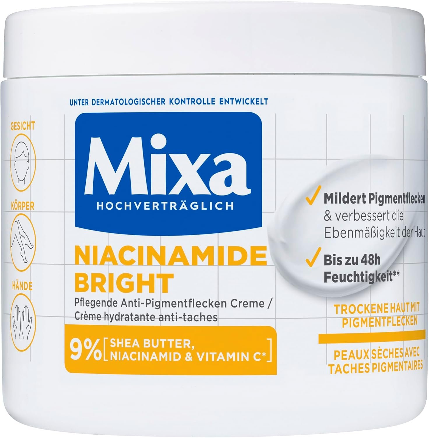 Mixa Niacinamide Bright Crème hydratante anti-taches - 400ml