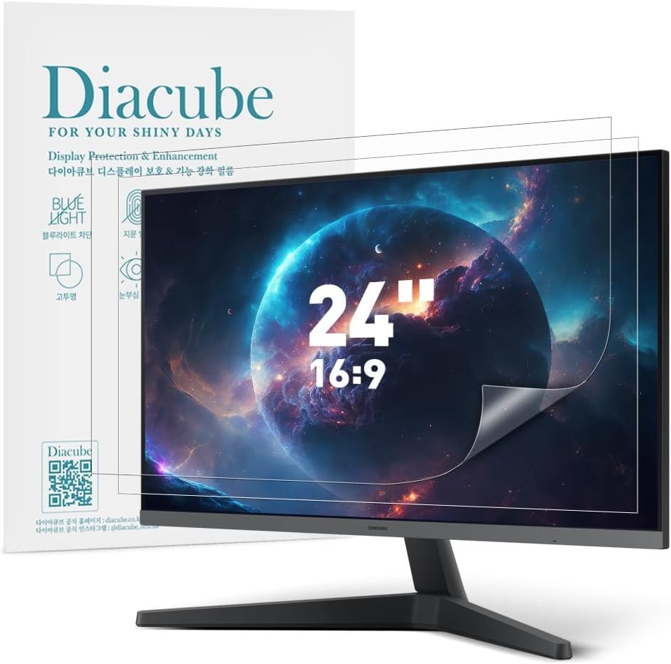 Lot de 2 films protecteurs d'écran diagonaux 16:9 pour ordinateur de bureau, écran LED et ordinateur portable, protection des yeux, anti-UV, antireflet 61 cm