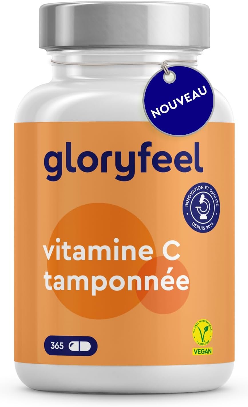 Vitamine C 1000mg 365 Capsules, Antioxydant pour Os, Système Immunitaire, Peau, et Fatigue*, Cure de 6 Mois, Vitamine C Tamponnée Concentré avec L Acide Ascorbique Pure, Testé en Laboratoire