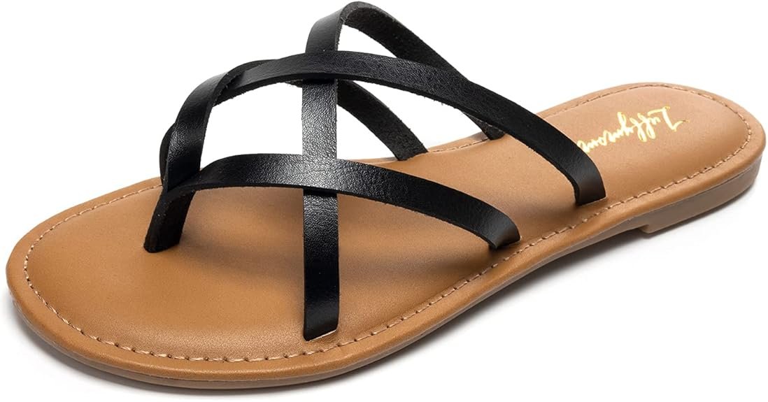Sandales plates à bride élastique pour femme - Style décontracté - Sandales d'été à bout ouvert