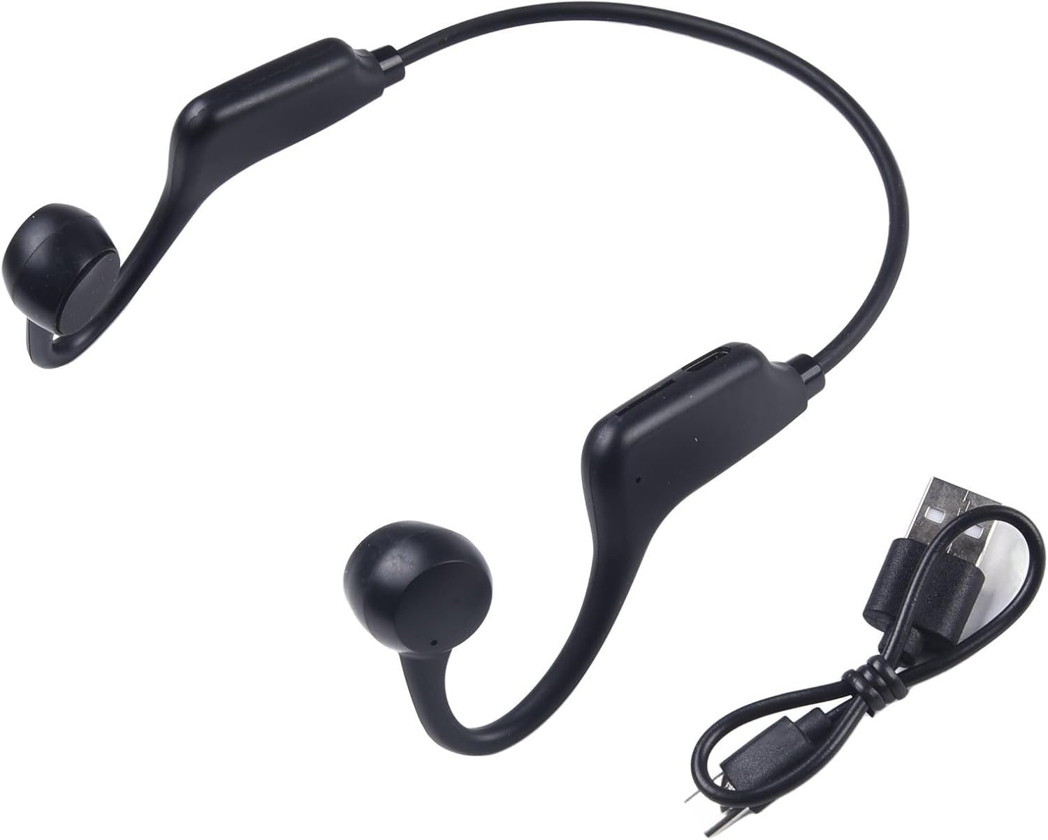 Casque à conduction osseuse, sans fil compatible Bluetooth 5.2, casque étanche à oreille ouverte pour course à pied, cyclisme, gym, sport, carte TF (noir)