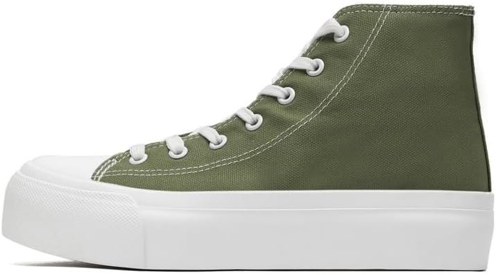 Baskets montantes en toile pour femme - Chaussures classiques à lacets - Pour sports de plein air, tennis, course à pied, marche - Respirantes
