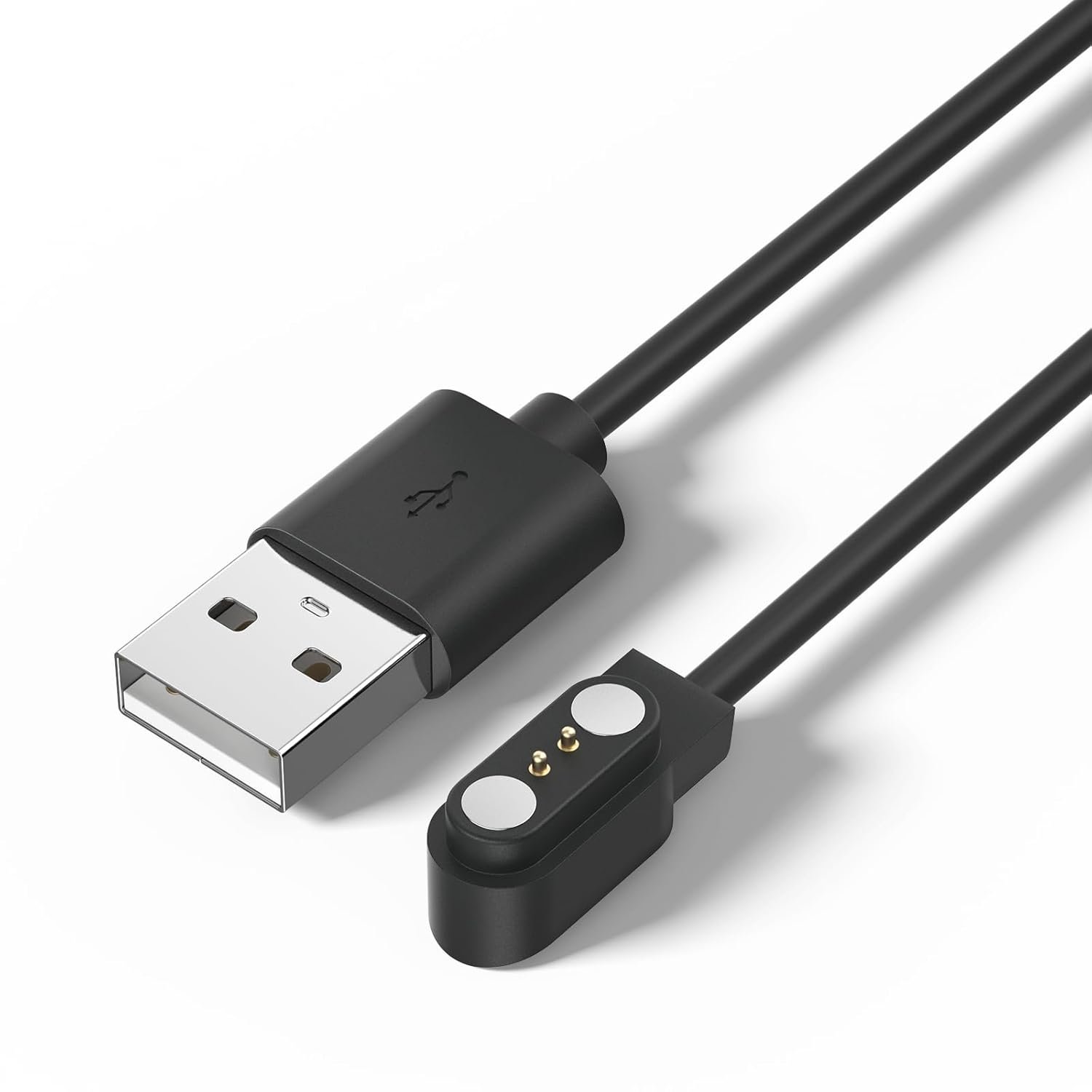 Câbles de Chargeur Universel, Accessoires de Smartwatch USB 2 broche Câble Chargeur Magnétique, Compatible avec Large Gamme de Intelligentes(Espacement des contacts: 2.54mm-2.84mm (Black).