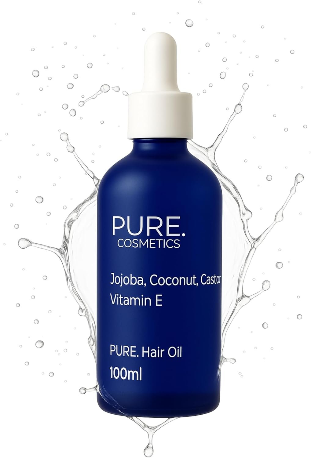 Huile capillaire et cuir chevelu PURE – Réparatrice à base d'huile de ricin, de jojoba, de noix de coco et de vitamine E – Soin pour cheveux et cuir chevelu secs, pour hommes et femmes – Vegan 100 ml