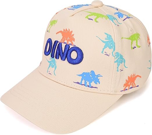 Casquette de Baseball pour Garçons, Chapeau de Soleil d'Été, Casquette de Sport avec Protection UV, Chapeau de Camionneur Réglable avec Motif de Dinosaure pour Enfants de 3 à 8 Ans