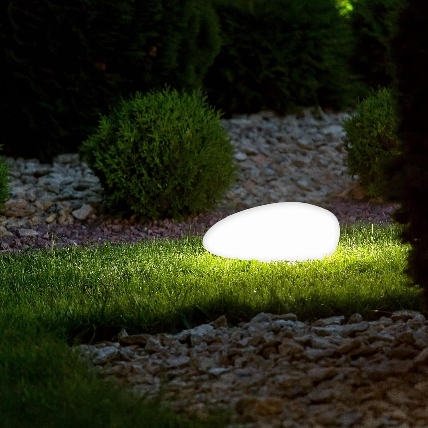 Lampe Solaire LED RGB pour Jardin, Lampe Décorative en Forme de Pierre, Recharge Solaire