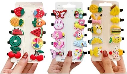 Lot De 30 Pinces à Cheveux Mignonnes Mode Filles Accessoires Pour Cheveux Fleur Fruits Coloré Arc-En-Ciel Bonbons Mignon Animal Pinces à Cheveux Ensemble Anti-Dérapant En Métal