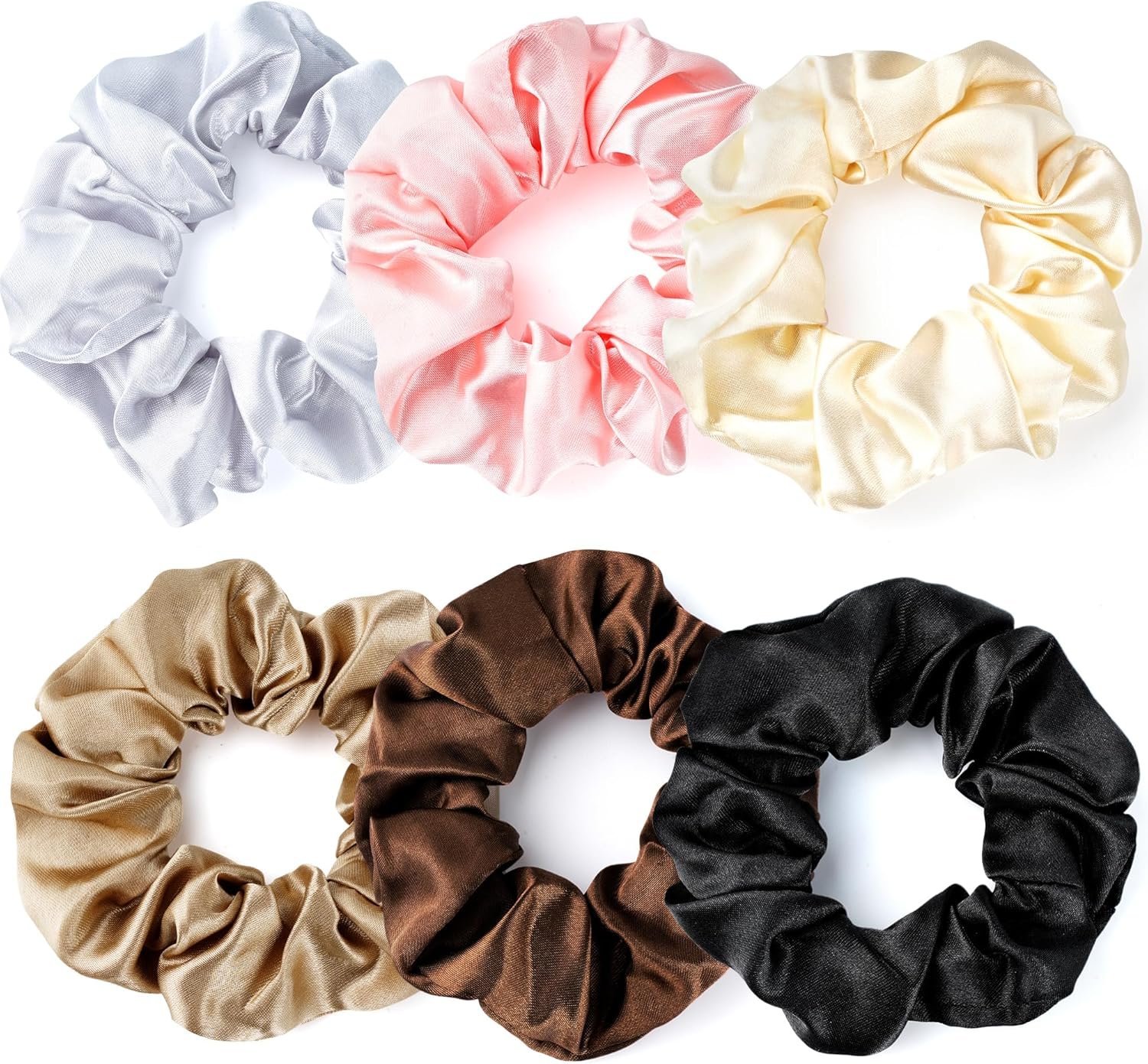 6 pcs Chouchou Cheveux Femme, Chouchous Élastiques Doux, Bandes de Cheveux de 10 cm en 6 Coule, Doux pour les Cheveux, pour Femme ou Filles Accessoires Cheveux