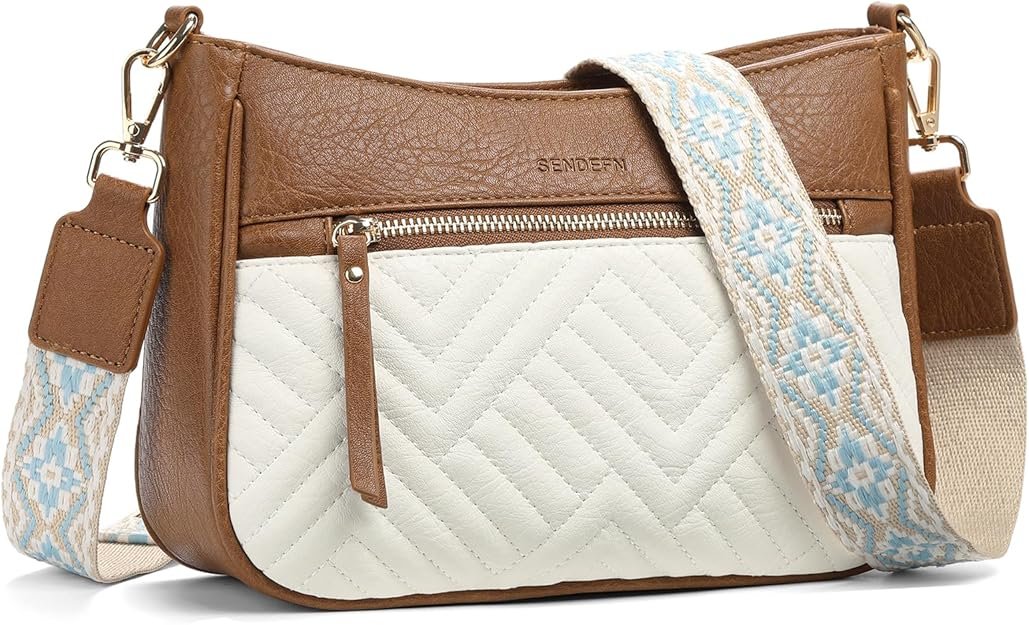 Sac Bandoulière Femme, Sac à Main Bandoulière Multipoches Petit Sacoche Femme Bandoulière Avec Large Sangle Réglable et Amovible pour Le Shopping, Le Travail et Les Voyages