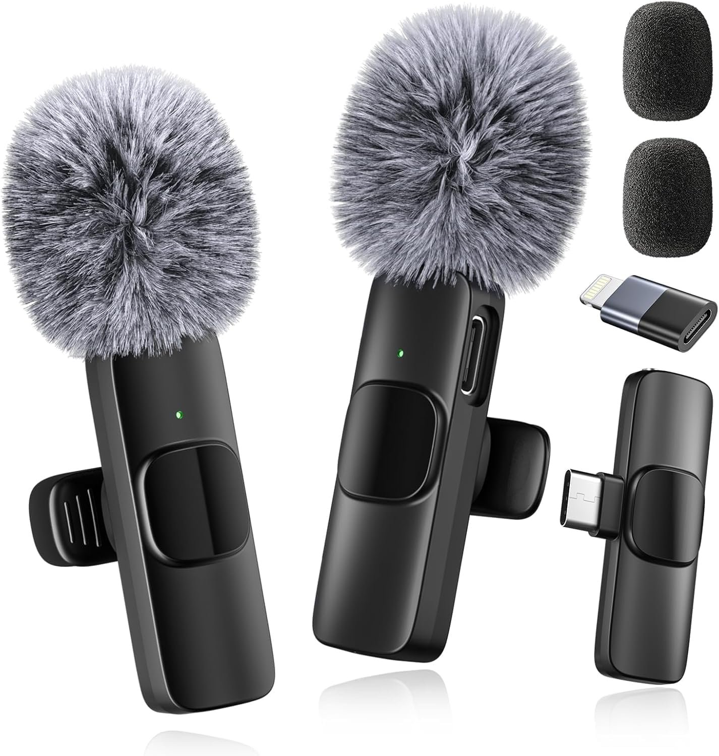 Microphone sans Fil Professionnel pour iPhone, iPad, Android, Micro-Cravate pour Enregistrement vidéo, Enregistrement Ultra Clair avec USB-C