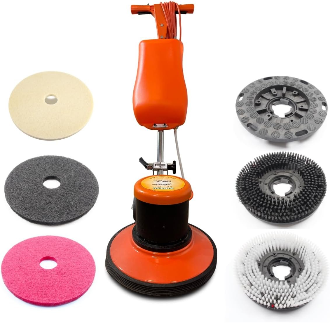 17" Heavy-duty Multi-Functional Floor and Carpet Buffer Machine - 2.0 HP, 175 RPM, 3.4-Gal Water Tank, Ideal for Commercial & Industrial Settings