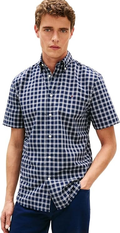 Tommy Hilfiger Flex Poplin Check SS RF Shirt  Chemise Homme
