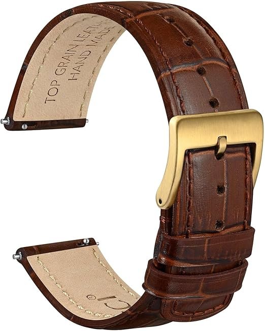 Bracelets Montre pour Homme et Femme, Cuir de Grain Supérieur, Grain d'Alligator Gaufré, Libération Rapide, 18mm 20mm 22mm 4,5 4,5 sur 5 étoiles (489)