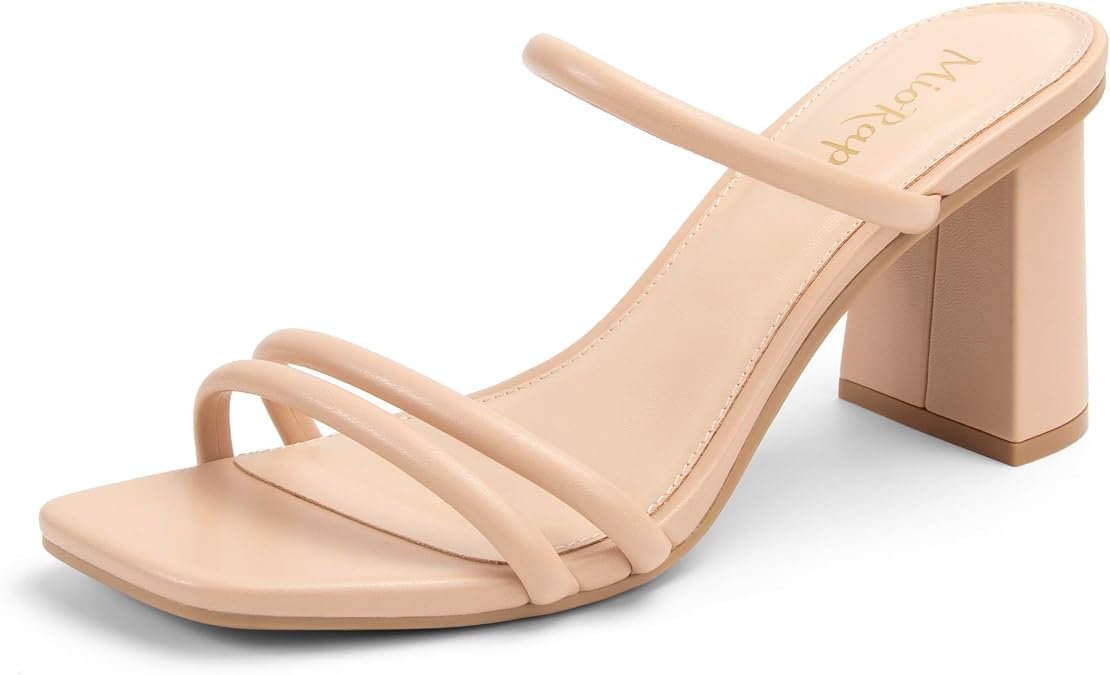 Talons d'orteil ouverts carrés pour les femmes Strappy Chunky Block talons de mariage confort glissières habillées Sandales