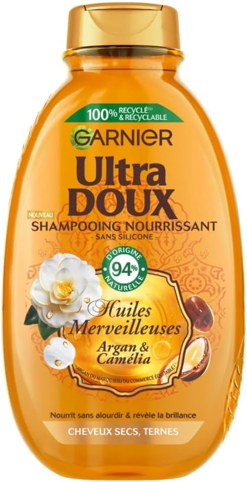 Garnier Ultra Doux Huiles Merveilleuses Shampooing Nourrissant à l'Huile d'Argan & Camélia 400ml