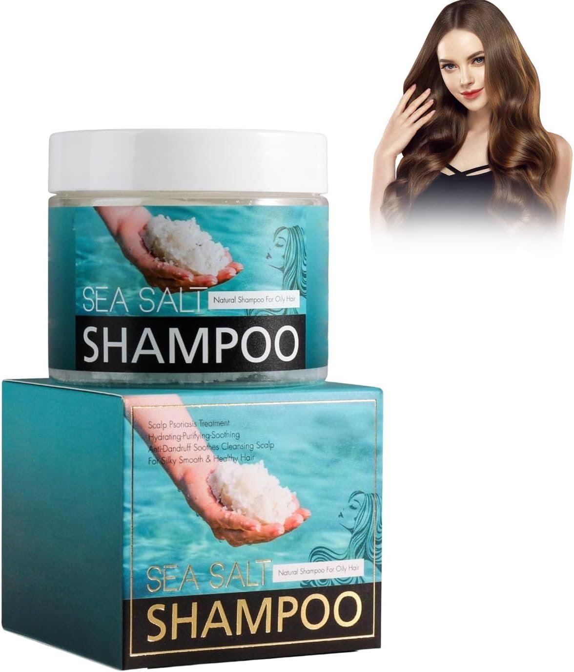 shampooing au sel marin, gommage nettoyant du cuir chevelu, shampooing naturel pour cheveux gras, sel marin & mélisse citronnée bio,hydratation et contrôle de l'huile