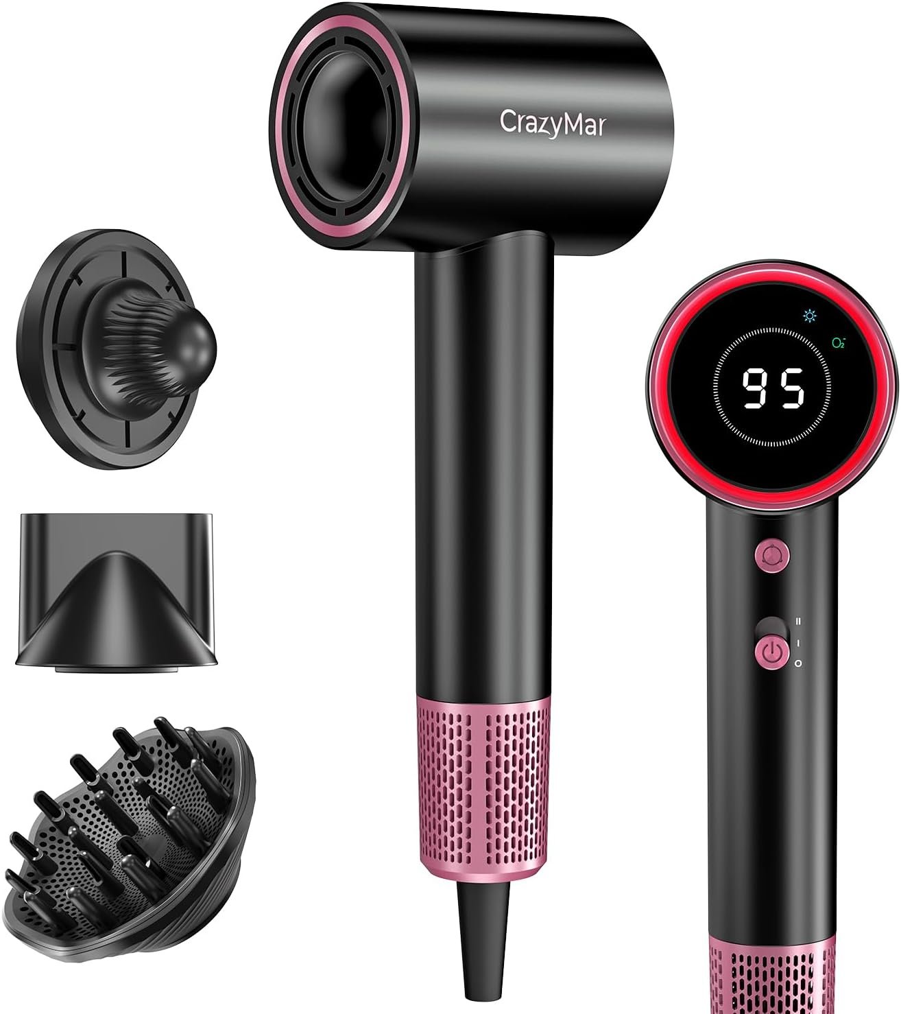 Seche Cheveux Ionique,180 000 tr/min Sèche Cheveux Professionnel–Séchage 5X Plus Rapide,Léger & Compact,4 Température,Protection Contre la Surchauffe et Silencieux