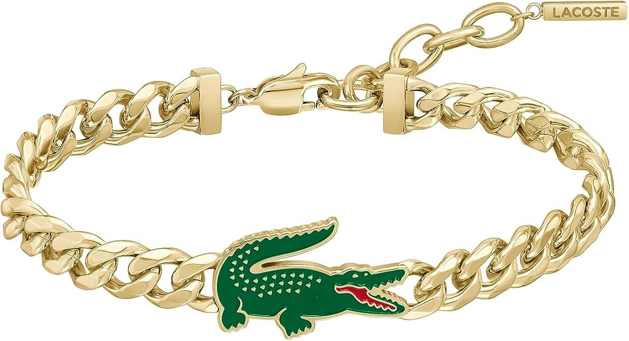 Lacoste Bracelet Chaîne Homme en Acier Inoxydable (Couleur: Gold)
